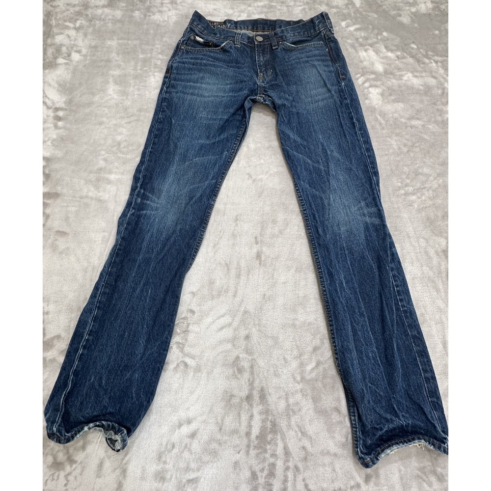 Bullhead Skinny Dillon Men's Blue Jeans 30x32 Dark Wash Pants‎ Distressed